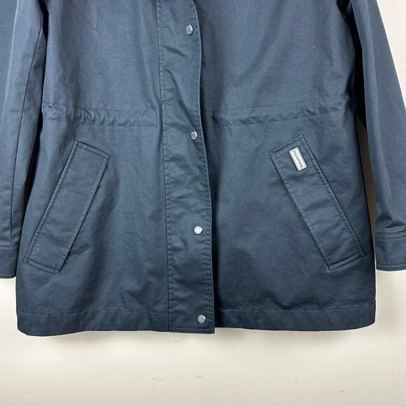 Hunter Navy Hooded Rain Jacket Womens Medium Waterproof Utility Gorpcore Hiking - Picture 6 of 12